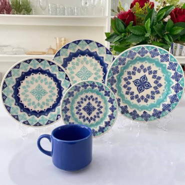 Jogo de Jantar 20 pcs. Cerâmica Donna Lola Biona